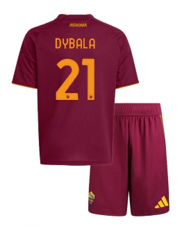Billige Fotballdrakt AS Roma Paulo Dybala #21 Replika Hjemmedraktsett Barn 2025-26 Kortermet (med bukser)